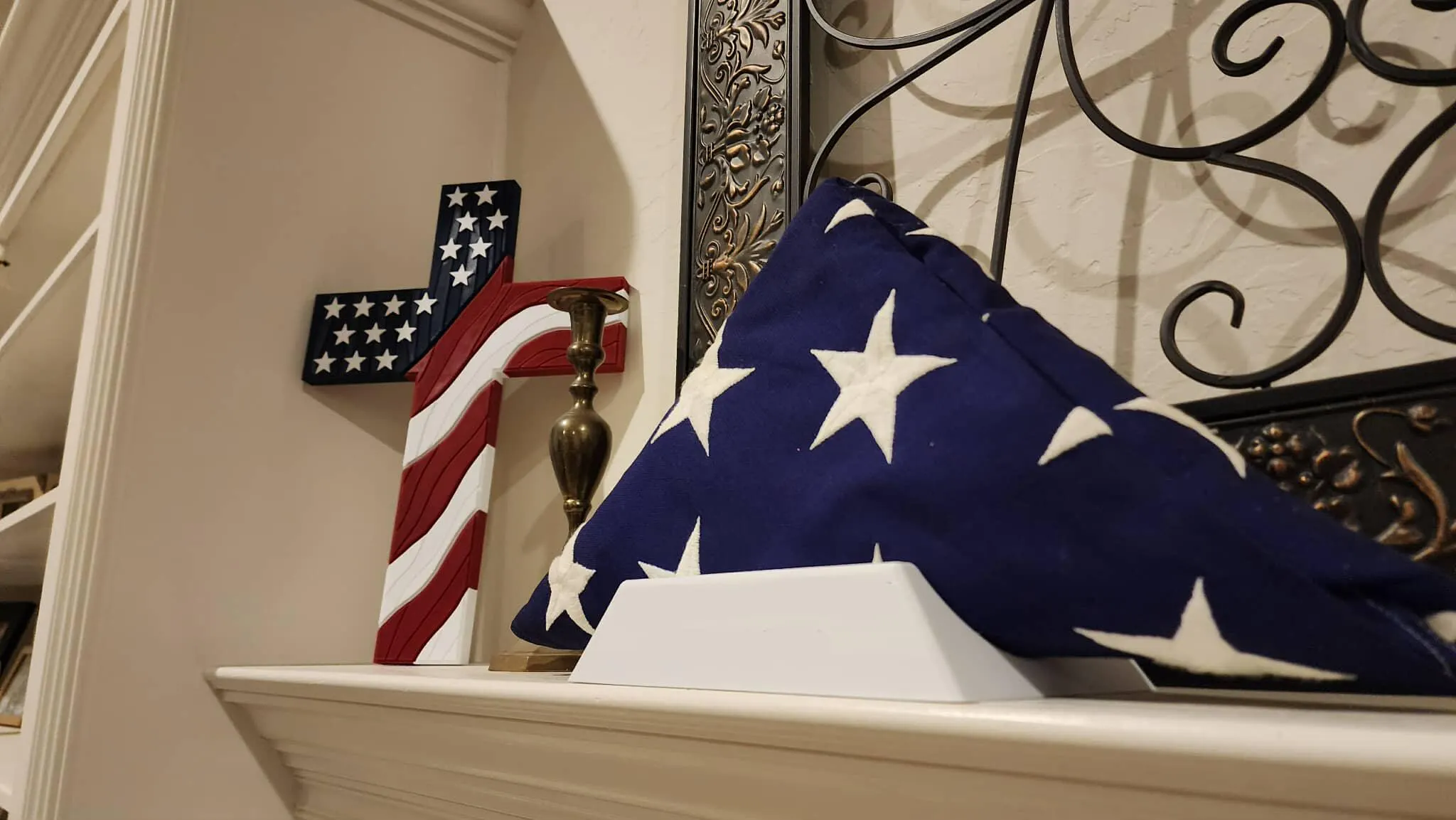 2 Foot American Flag Cross - Patriotic Christian 3D Printed Wall Art - Image 2